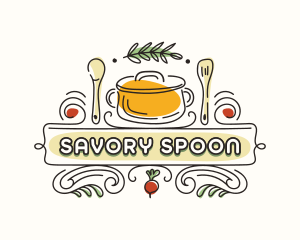 Cafeteria Restaurant Cook logo design