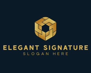 Elegant Hexagon Cube logo design