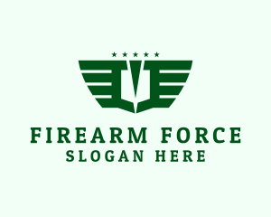 Military Shield Wings logo design