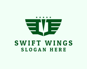 Military Shield Wings logo design