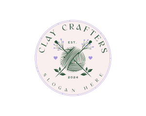 Crafter Knitting Yarn logo design