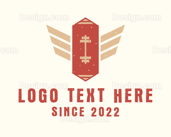 Rustic Barbell Wings Logo