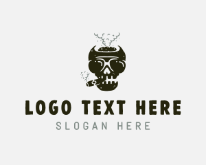 Smoke - Skull Tobacco Smoking logo design