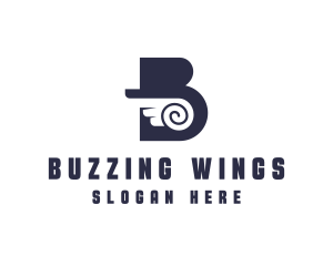 Wings Logistics Letter B logo design