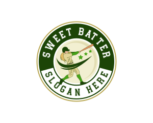 Woman Baseball Batter logo design