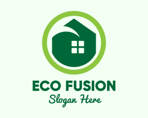 Green Eco House logo design