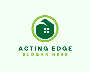 Green Eco House logo design