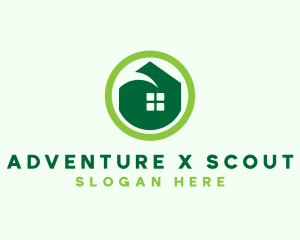 Green Eco House logo design