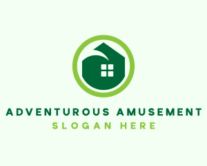 Green Eco House logo design