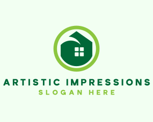 Green Eco House logo design