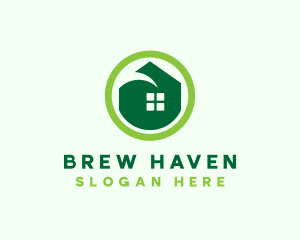 Green Eco House logo design