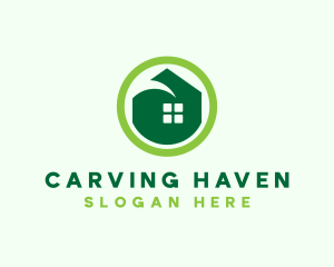 Green Eco House logo design