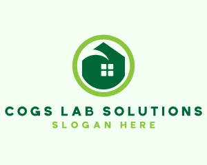 Green Eco House logo design