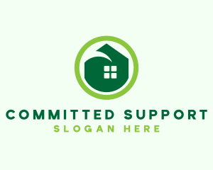 Green Eco House logo design