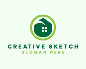 Green Eco House logo design