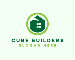 Green Eco House logo design