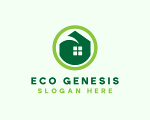 Green Eco House logo design