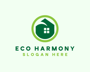 Green Eco House logo design