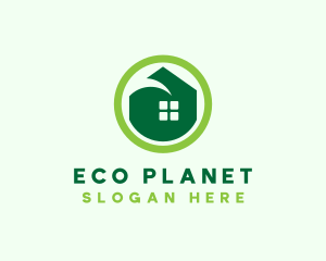 Green Eco House logo design