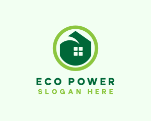 Green Eco House logo design