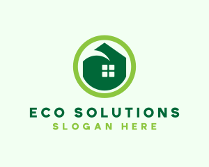 Green Eco House logo design