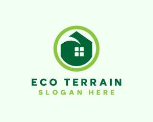 Green Eco House logo design