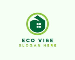 Green Eco House logo design