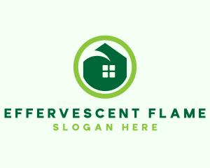 Green Eco House logo design