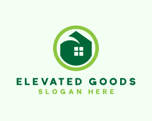 Green Eco House logo design