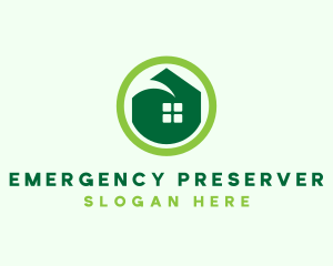 Green Eco House logo design