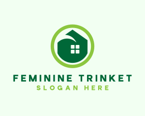 Green Eco House logo design