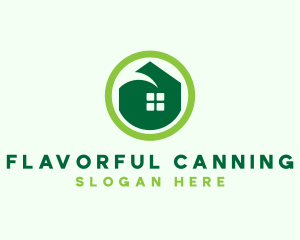 Green Eco House logo design