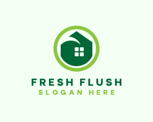 Green Eco House logo design