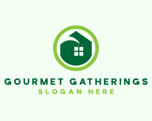 Green Eco House logo design