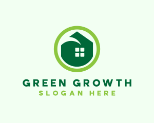 Green Eco House logo design