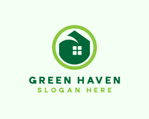 Green Eco House logo design