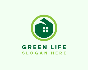 Green Eco House logo design