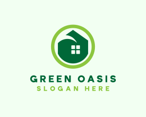 Green Eco House logo design