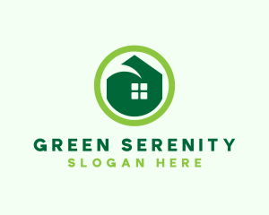 Green Eco House logo design