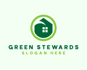 Green Eco House logo design