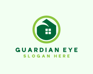 Green Eco House logo design