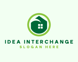 Green Eco House logo design