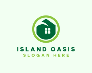 Green Eco House logo design