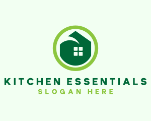 Green Eco House logo design