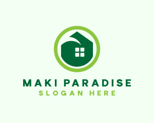 Green Eco House logo design