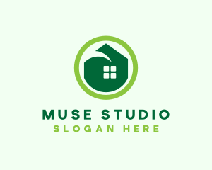 Green Eco House logo design