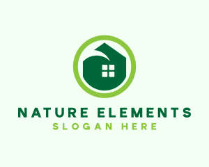 Green Eco House logo design