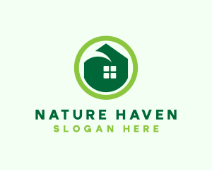 Green Eco House logo design