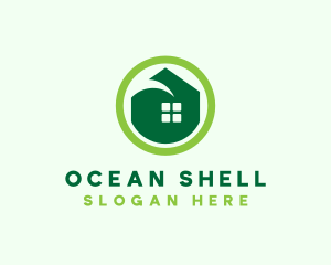 Green Eco House logo design