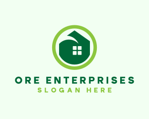 Green Eco House logo design